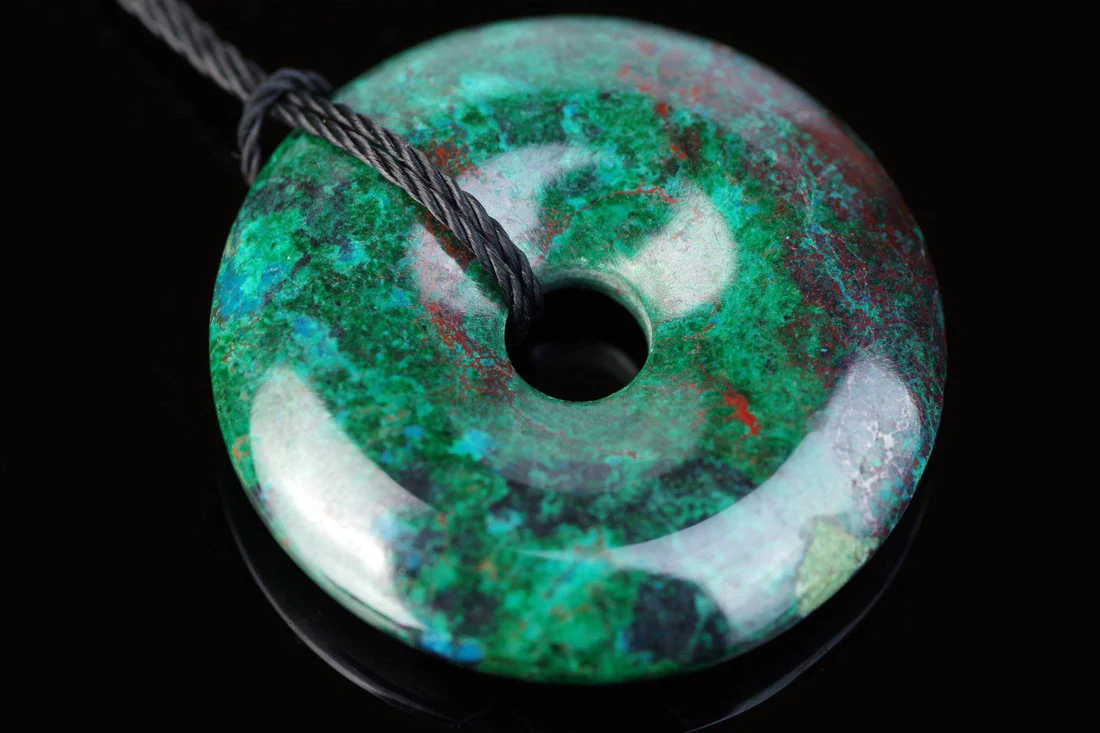 chrysocolla-pendant-donut-30mm-833534-sw Chrysocolla pendant – Donut 30mm - Image 1