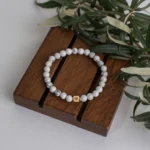 Howlite bracelet – 925 silver - 6mm