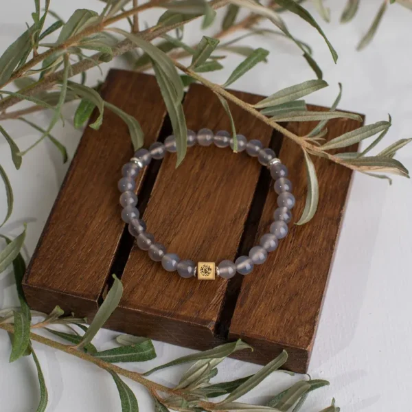 Agate bracelet – 925 silver - 6mm