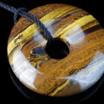 Iron tiger eye pendant – Donut 30mm