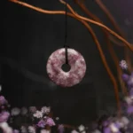 Lepidolite pendant – Donut 30mm