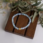 Glass opal bracelet – 925 silver - 6mm