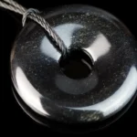 Silver Obsidian pendant – Donut 30mm