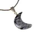 Snowflake obsidian pendant – Moon